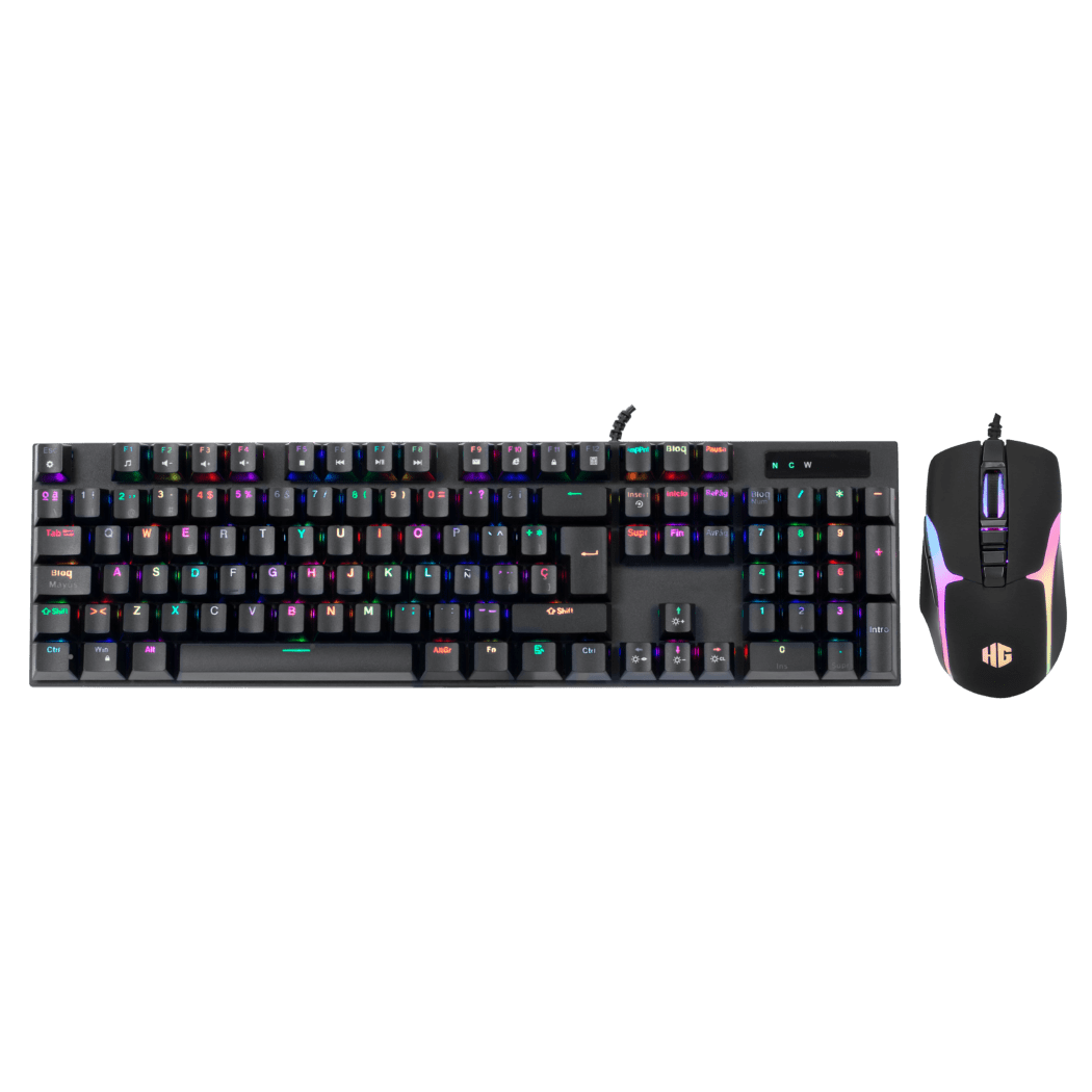 KIT TECLADO Mecanico + Mouse GAMER HALION DAMON black