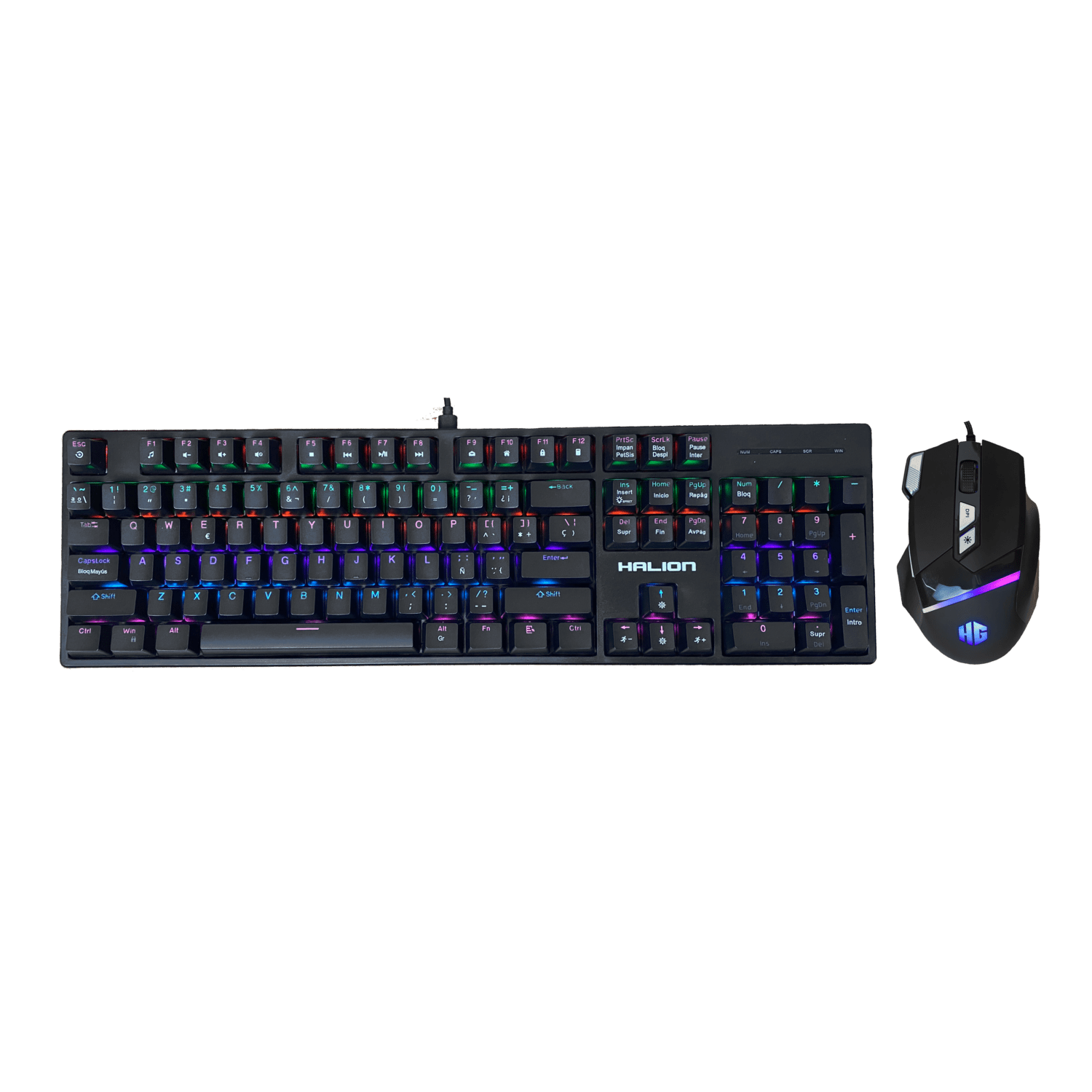 KIT TECLADO MECANICO+ MOUSE GAMER HALION PEGASO