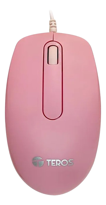 Mouse Óptico Teros TE-1221S USB 1000 DPI Rosado