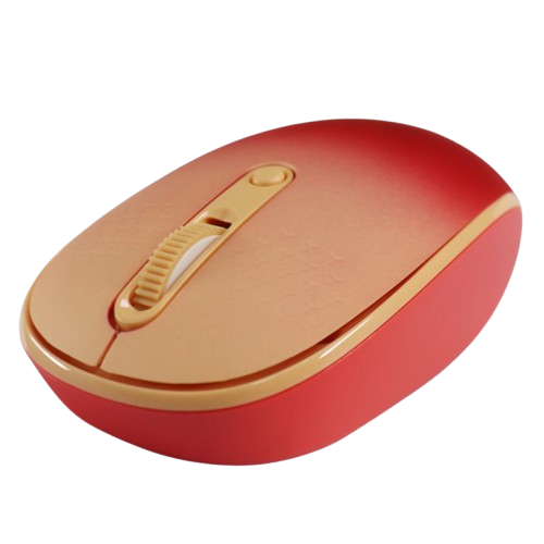 🖱️ Mouse Óptico Inalámbrico Teros TE-1223S USB 1600 DPI Naranja con Rojo