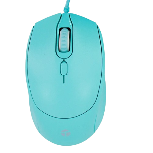 Mouse óptico TEROS TE-1227S, 800-1200-1600 DPI, USB TURKESA
