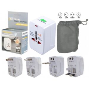 ADAPTADOR DE CORRIENTE UNIVERSAL CON SWITCH +USB MOD.VIAJERO