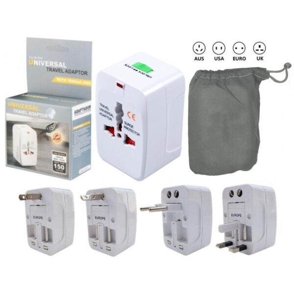 ADAPTADOR DE CORRIENTE UNIVERSAL CON SWITCH +USB MOD.VIAJERO