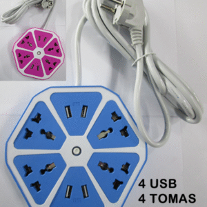 EXTENSION C/CABLE AZUL 7-TOMAS