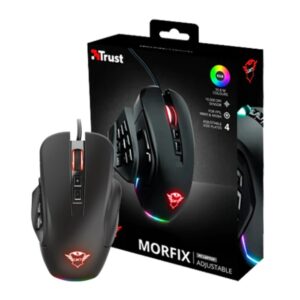 MOUSE OPTICO TRUST GXT970 MORFIX CUSTOMISABLE GAMING, C/ILUM RGB, 10000DPI, USB, 23764
